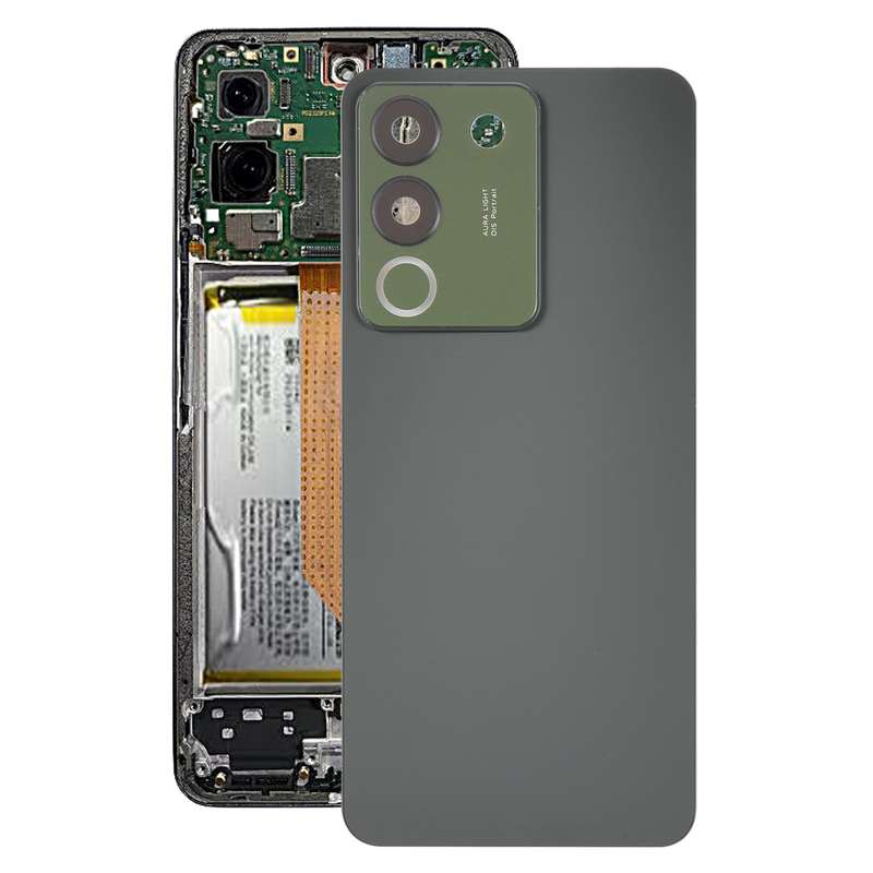 For vivo V29e Back Cover with Camera Lens Cover(Black)