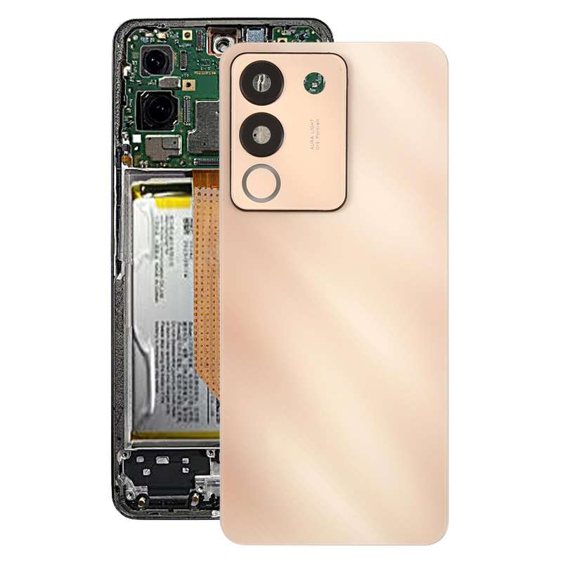 For vivo V29e Back Cover with Camera Lens Cover(Black)