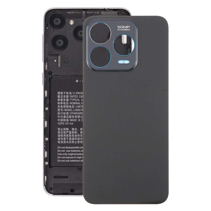 For ZTE Blade V70 Design Glass Battery Back Cover with Adhesive(Black)