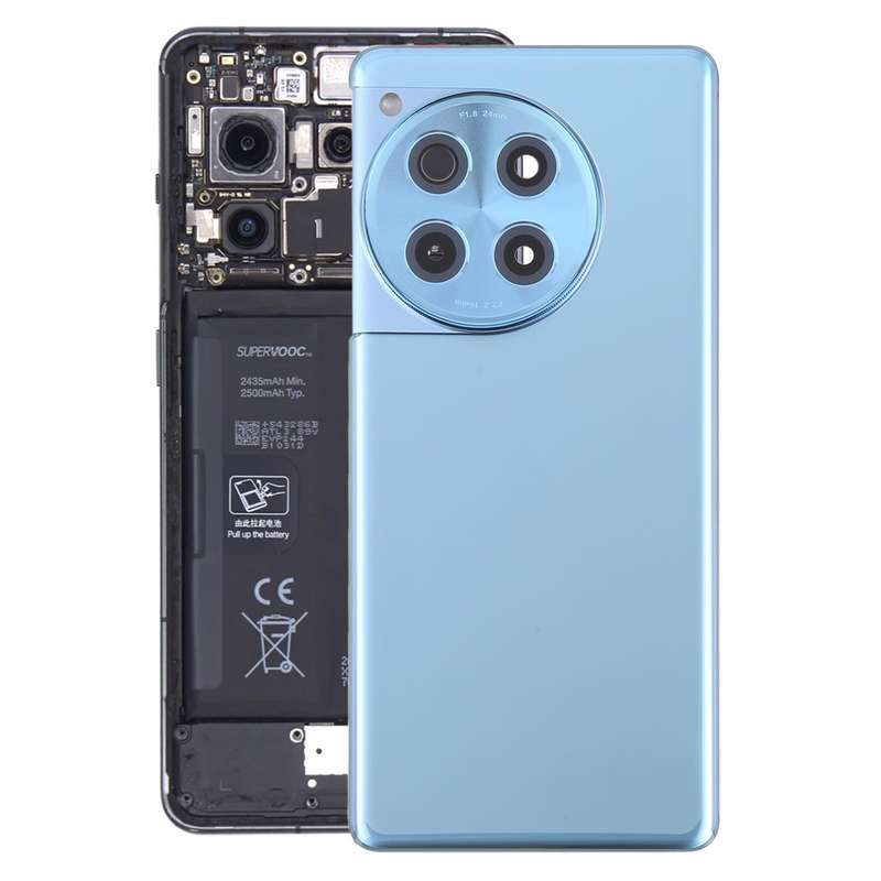 For OnePlus 12R Back Cover with Camera Lens Cover(Black)