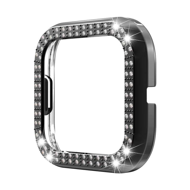 For Fitbit versa 2 PC Double-row Diamond-encrusted Protective Shell(Purple)