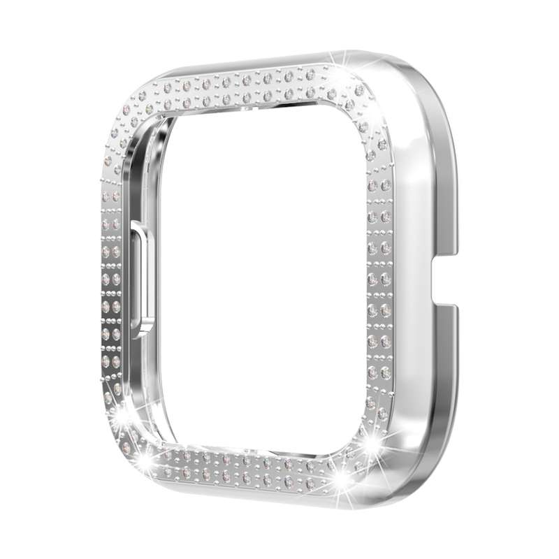 For Fitbit versa 2 PC Double-row Diamond-encrusted Protective Shell(Purple)