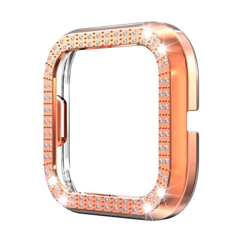 For Fitbit versa 2 PC Double-row Diamond-encrusted Protective Shell(Purple)