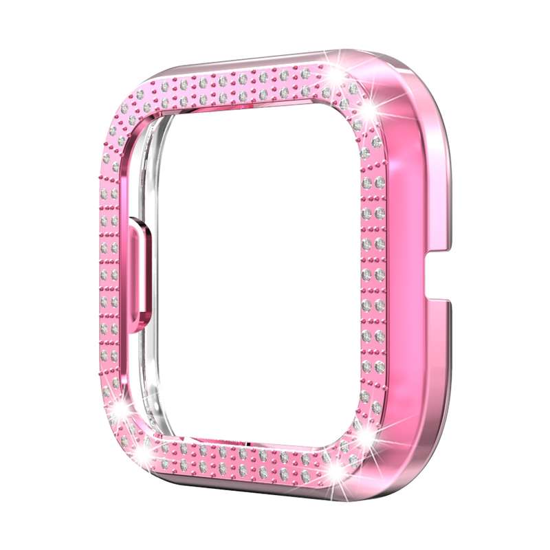 For Fitbit versa 2 PC Double-row Diamond-encrusted Protective Shell(Purple)