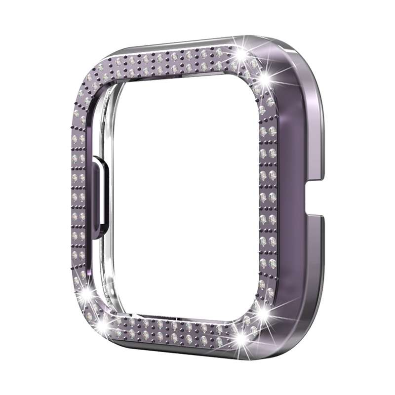 For Fitbit versa 2 PC Double-row Diamond-encrusted Protective Shell(Purple)