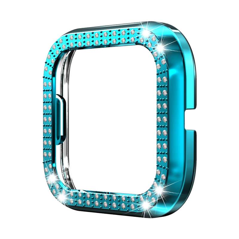 For Fitbit versa 2 PC Double-row Diamond-encrusted Protective Shell(Purple)