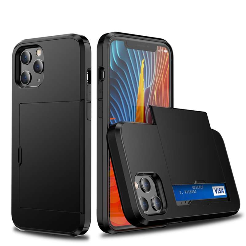 For iPhone 12 mini Shockproof Rugged Armor Protective Case with Card Slot(Dark Blue)
