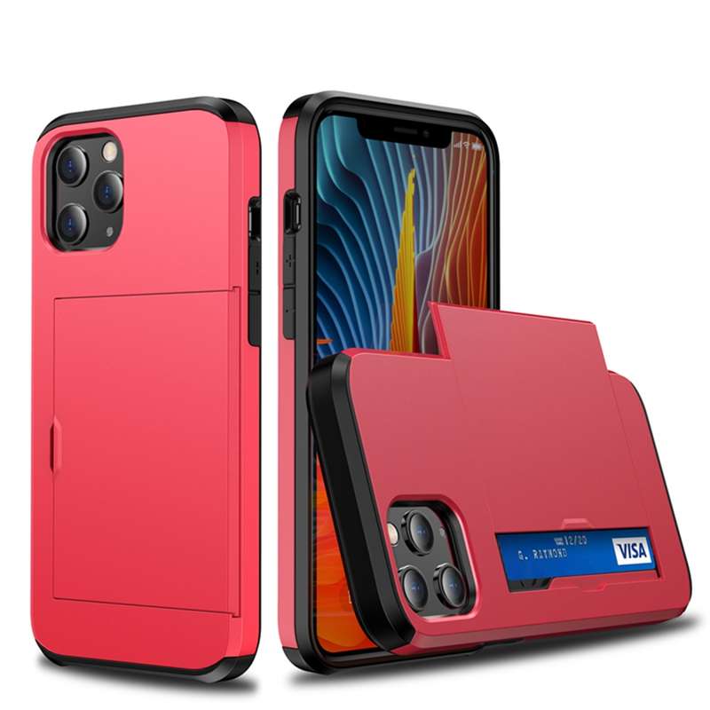 For iPhone 12 mini Shockproof Rugged Armor Protective Case with Card Slot(Dark Blue)