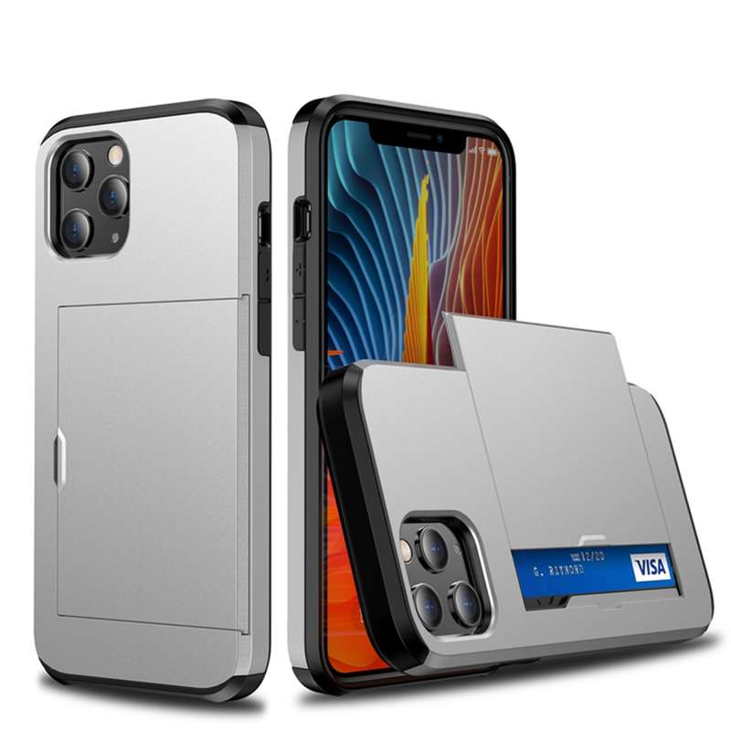 For iPhone 12 mini Shockproof Rugged Armor Protective Case with Card Slot(Dark Blue)