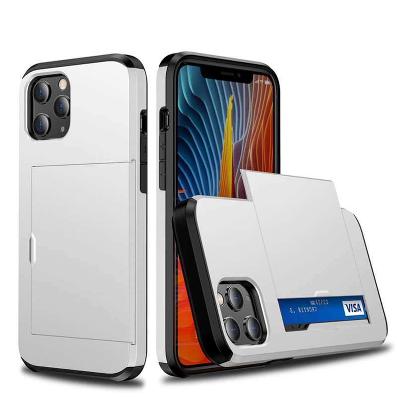 For iPhone 12 mini Shockproof Rugged Armor Protective Case with Card Slot(Dark Blue)