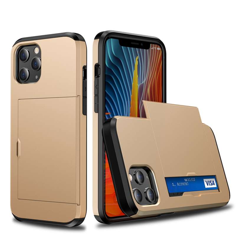 For iPhone 12 mini Shockproof Rugged Armor Protective Case with Card Slot(Dark Blue)