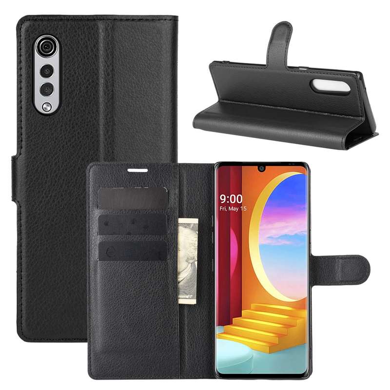 For LG Velvet Litchi Texture Horizontal Flip Protective Case with Holder & Card Slots & Wallet(Blue)