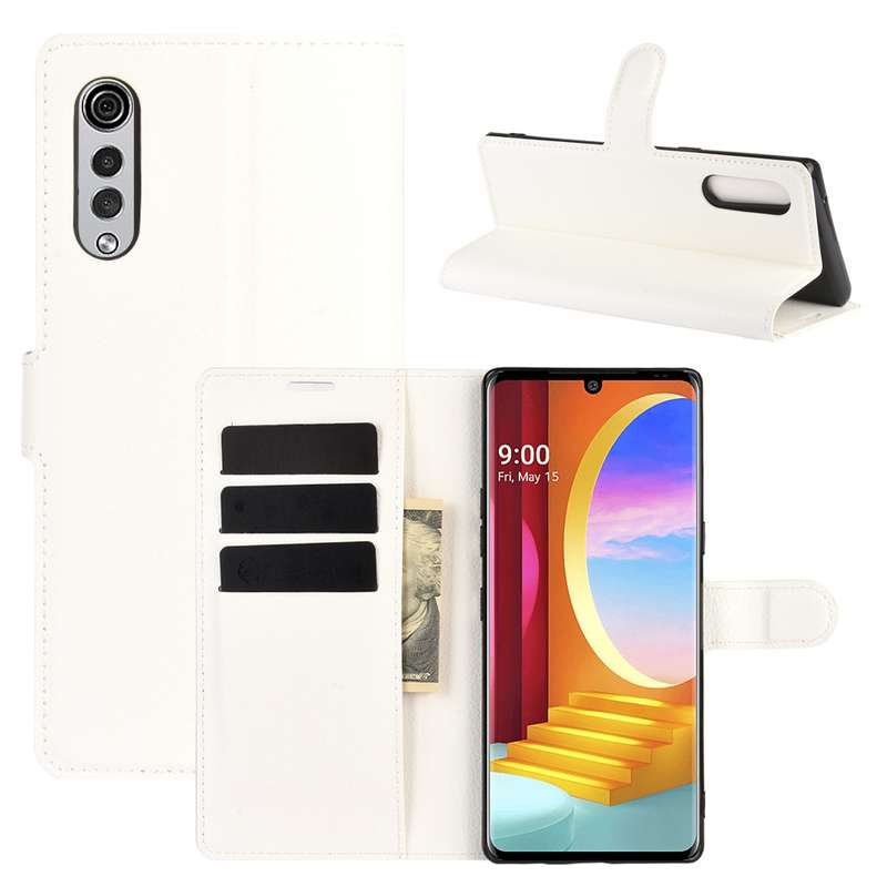 For LG Velvet Litchi Texture Horizontal Flip Protective Case with Holder & Card Slots & Wallet(Blue)