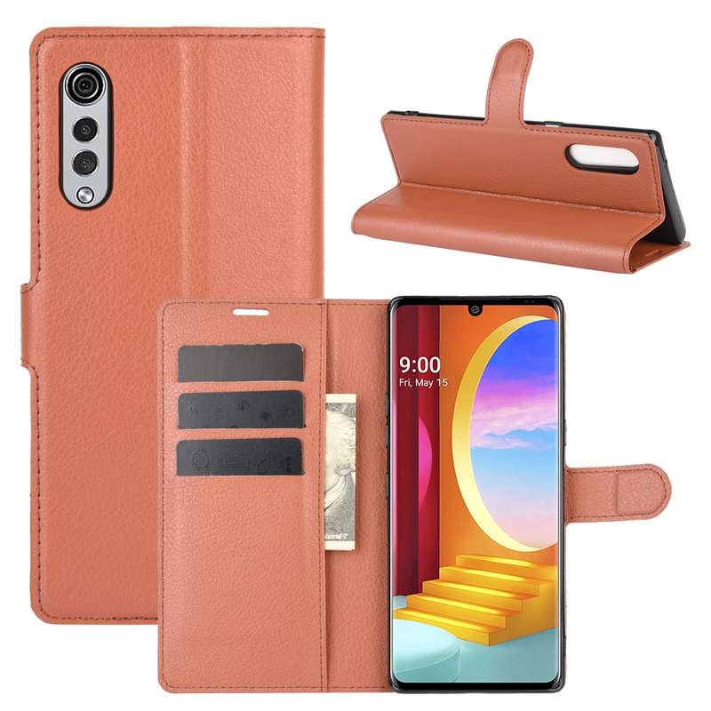For LG Velvet Litchi Texture Horizontal Flip Protective Case with Holder & Card Slots & Wallet(Blue)