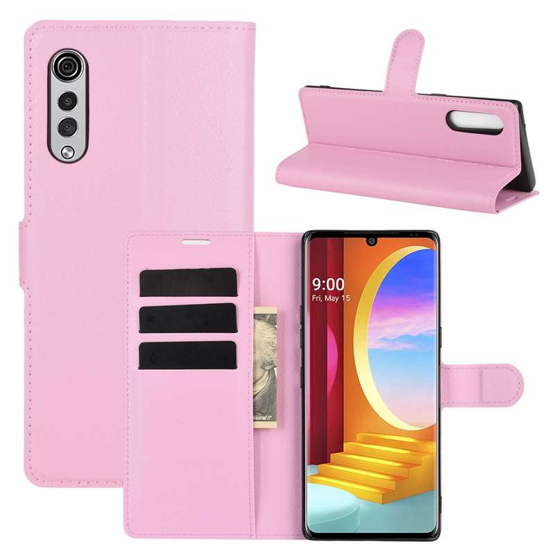 For LG Velvet Litchi Texture Horizontal Flip Protective Case with Holder & Card Slots & Wallet(Blue)