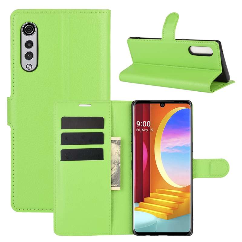 For LG Velvet Litchi Texture Horizontal Flip Protective Case with Holder & Card Slots & Wallet(Blue)