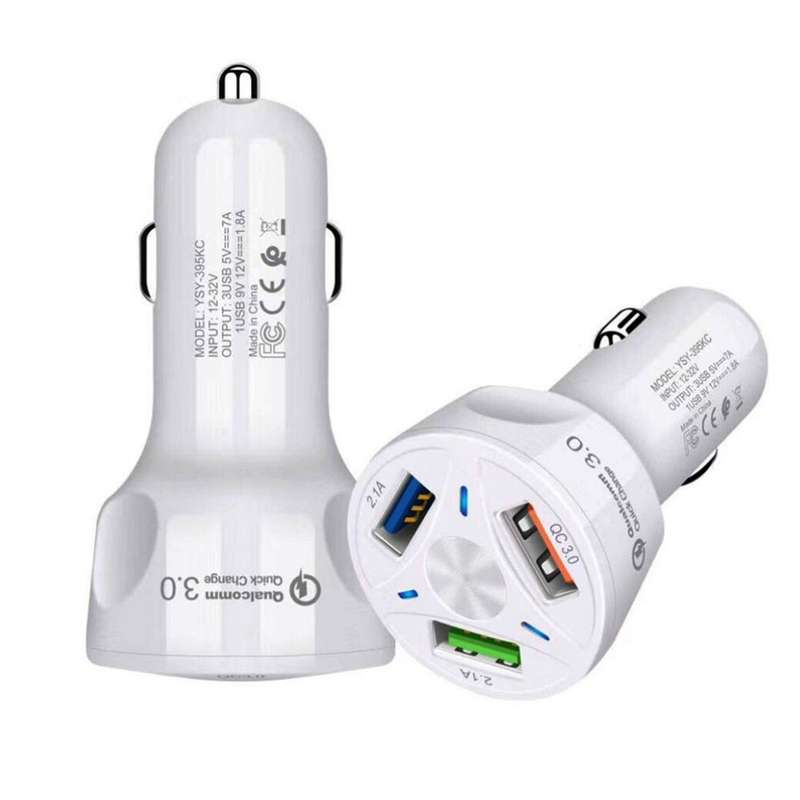 YSY-395KC QC3.0 3 USB 35W High Power Vehicle Charger / Mobile Phone Tablet Universal Vehicle Charger