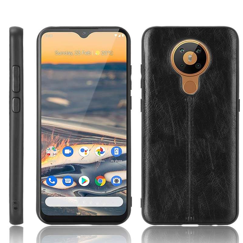 For Nokia 5.3 Shockproof Sewing Cow Pattern Skin PC + PU + TPU Case(Blue)