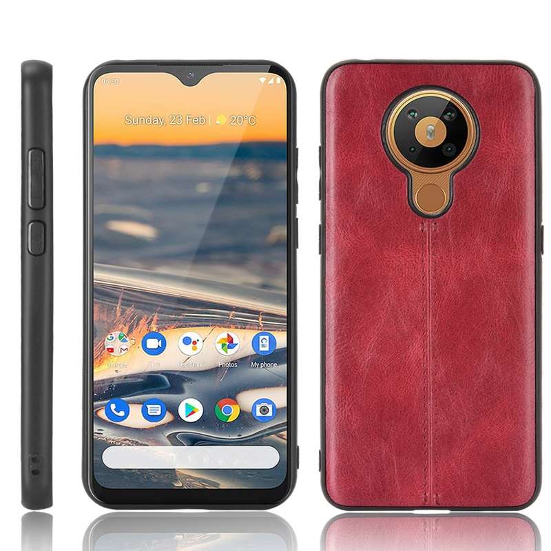 For Nokia 5.3 Shockproof Sewing Cow Pattern Skin PC + PU + TPU Case(Blue)