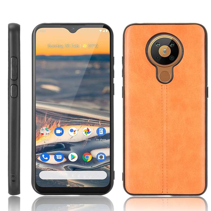 For Nokia 5.3 Shockproof Sewing Cow Pattern Skin PC + PU + TPU Case(Blue)