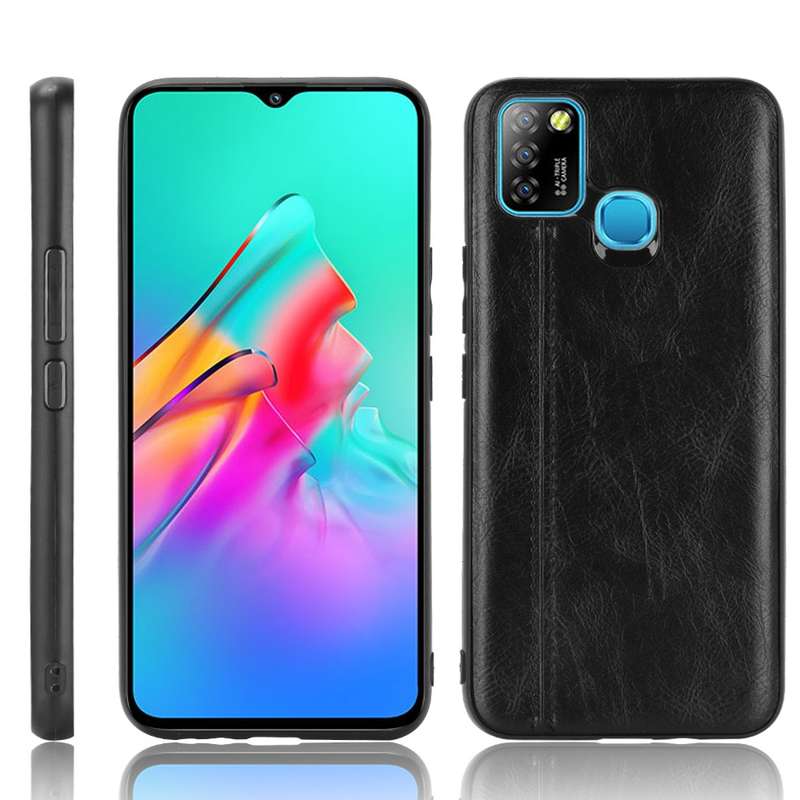 For Infinix Hot 10 Lite Shockproof Sewing Cow Pattern Skin PC + PU + TPU Case(Orange)