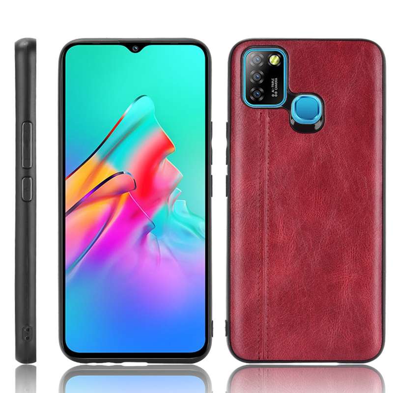 For Infinix Hot 10 Lite Shockproof Sewing Cow Pattern Skin PC + PU + TPU Case(Orange)