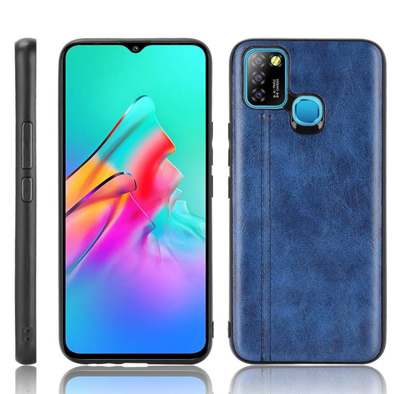 For Infinix Hot 10 Lite Shockproof Sewing Cow Pattern Skin PC + PU + TPU Case(Orange)