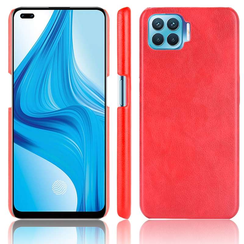 For OPPO F17 Pro / A93 / Reno4 Lite / Reno4 F Shockproof Litchi Texture PC + PU Case(Blue)