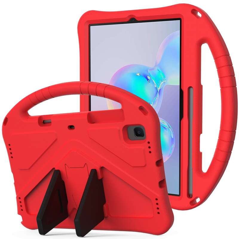For Galaxy Tab S6 T860/T865 EVA Flat Anti Falling Protective Case Shell with Holder(RoseRed)