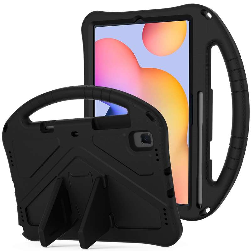 For Galaxy Tab S6 Lite P610/P615 EVA Flat Anti Falling Protective Case Shell with Holder(RoseRed)
