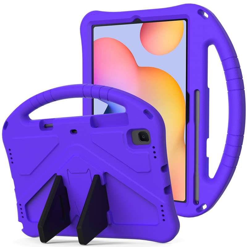 For Galaxy Tab S6 Lite P610/P615 EVA Flat Anti Falling Protective Case Shell with Holder(RoseRed)