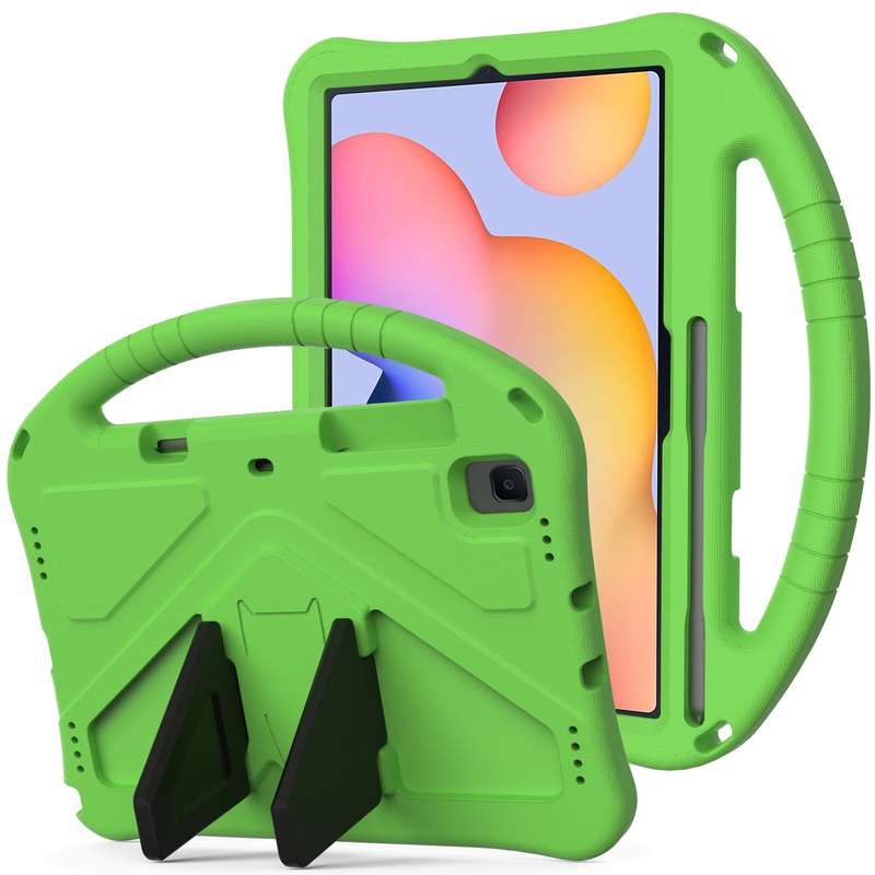 For Galaxy Tab S6 Lite P610/P615 EVA Flat Anti Falling Protective Case Shell with Holder(RoseRed)