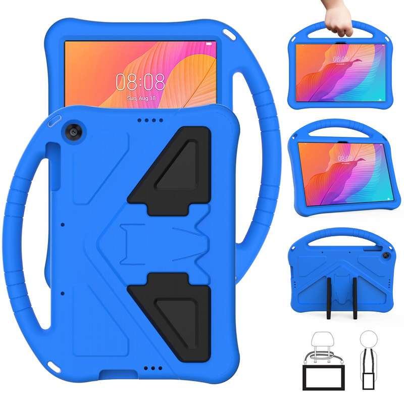 For Huawei MatePad T 10s 10.1 EVA Flat Anti Falling Protective Case Shell with Holder(Black)