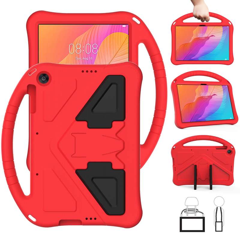 For Huawei MatePad T 10s 10.1 EVA Flat Anti Falling Protective Case Shell with Holder(Black)