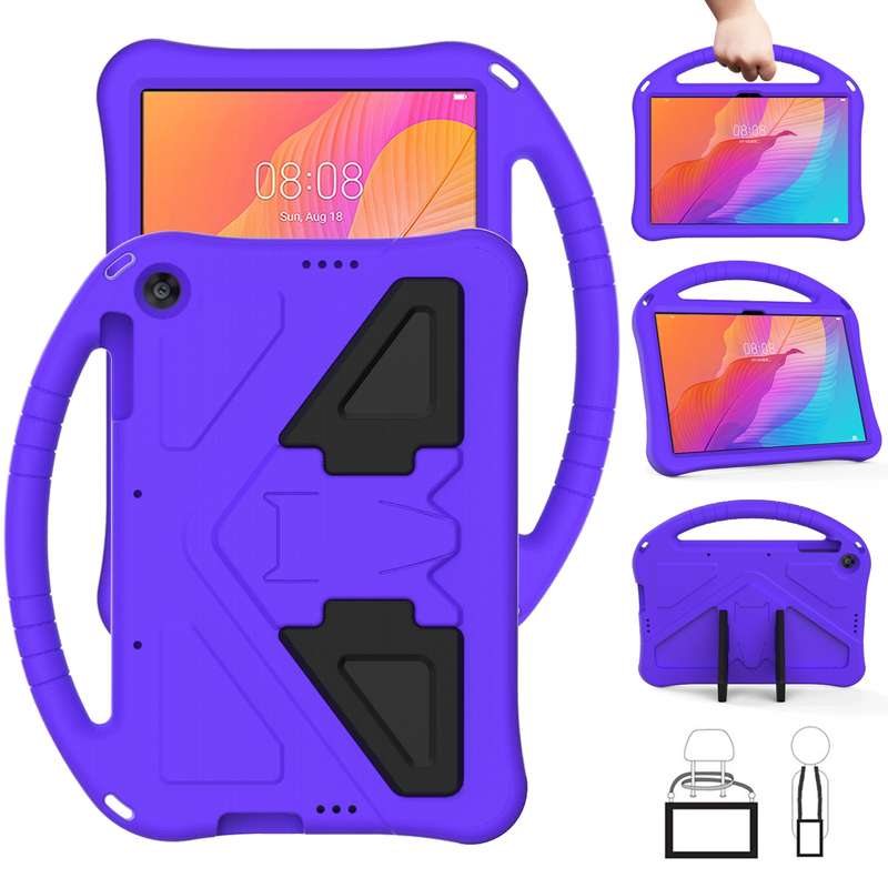 For Huawei MatePad T 10s 10.1 EVA Flat Anti Falling Protective Case Shell with Holder(Black)