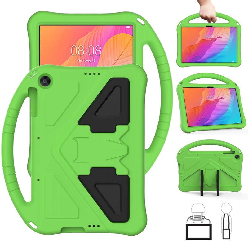 For Huawei MatePad T 10s 10.1 EVA Flat Anti Falling Protective Case Shell with Holder(Black)