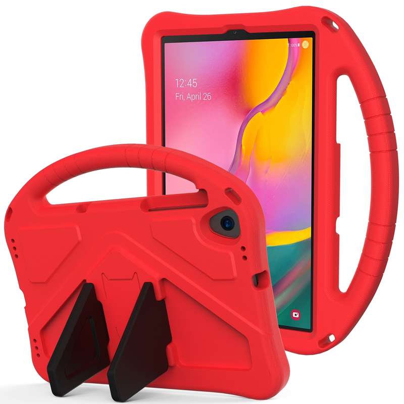 For Samsung Galaxy Tab A 10.1 (2019) T510 EVA Flat Anti Falling Protective Case Shell with Holder(Ro