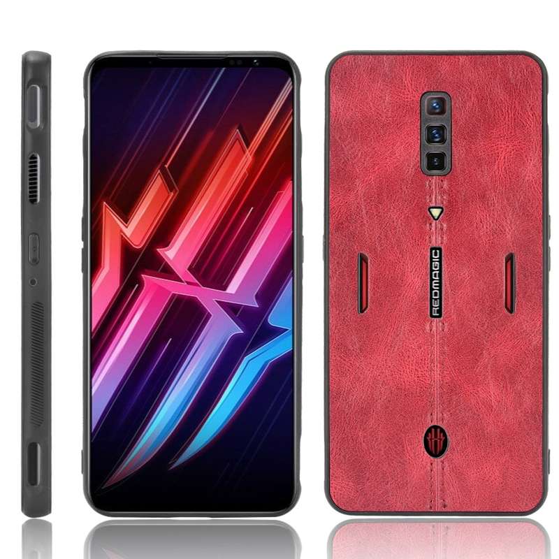 For ZTE nubia Red Magic 6/Red Magic 6 Pro Shockproof Sewing Cow Pattern Skin PC + PU + TPU Case(Blue