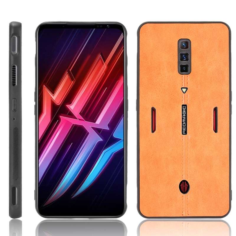 For ZTE nubia Red Magic 6/Red Magic 6 Pro Shockproof Sewing Cow Pattern Skin PC + PU + TPU Case(Blue