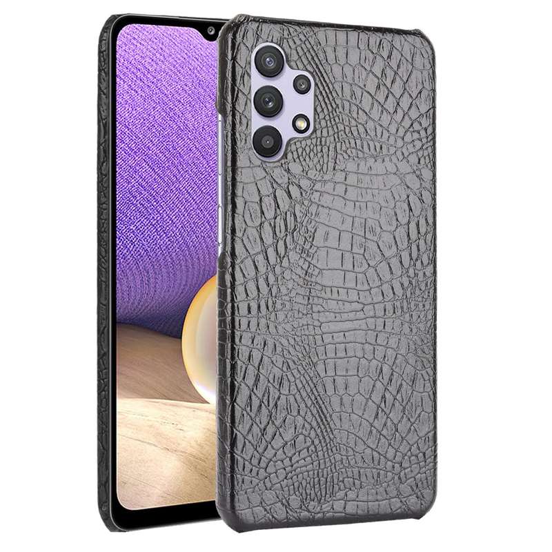 For Samsung Galaxy A32 4G European version Shockproof Crocodile Texture PC + PU Case(White)