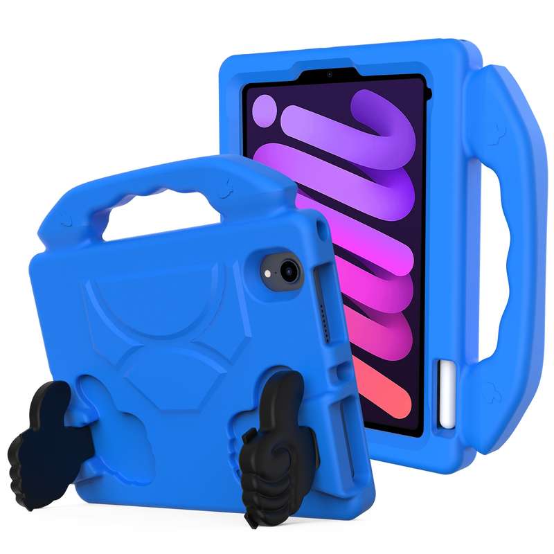 For iPad mini 6 / mini 2024 Children EVA Shockproof Tablet Case with Thumb Bracket(Black)