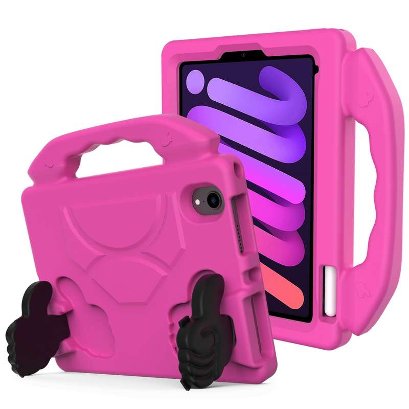 For iPad mini 6 / mini 2024 Children EVA Shockproof Tablet Case with Thumb Bracket(Black)