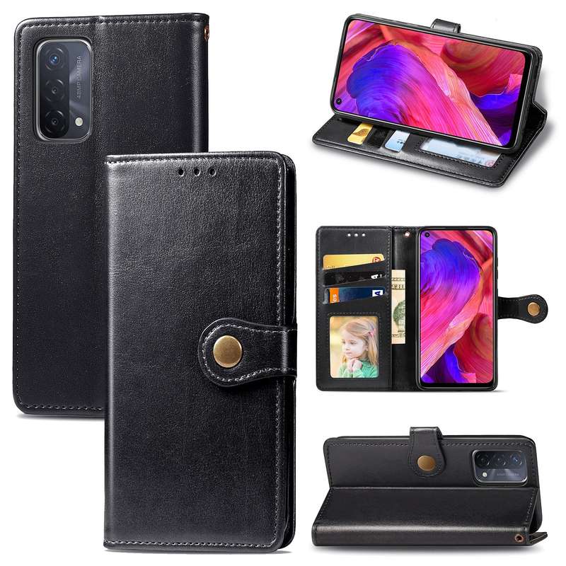 For OPPO A93 5G / A74 5G Solid Color Leather Buckle Phone Case with Lanyard & Photo Frame & Card Slo