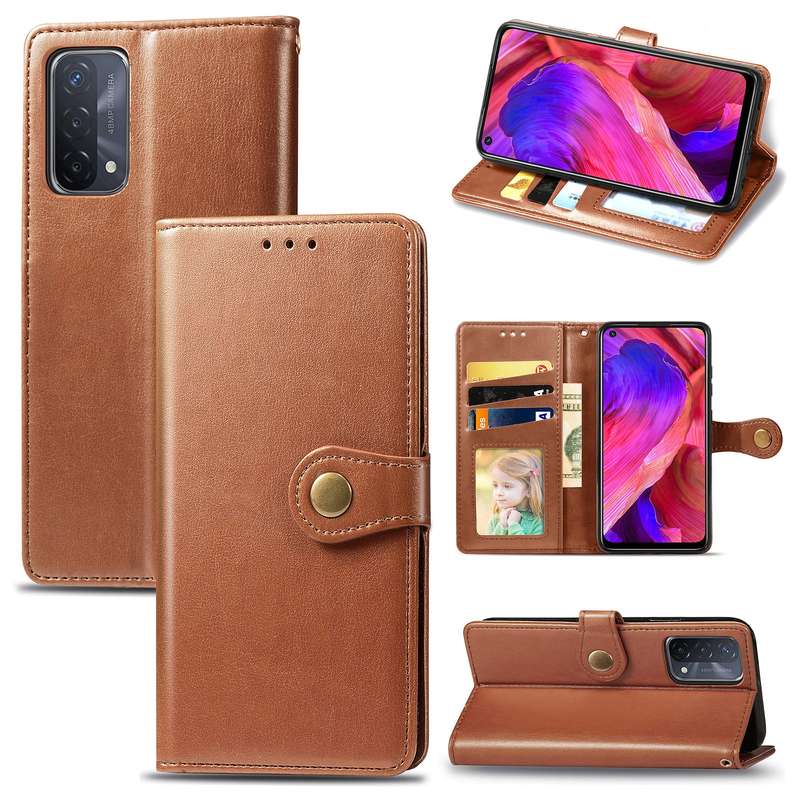 For OPPO A93 5G / A74 5G Solid Color Leather Buckle Phone Case with Lanyard & Photo Frame & Card Slo