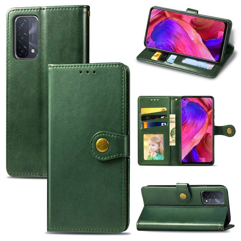 For OPPO A93 5G / A74 5G Solid Color Leather Buckle Phone Case with Lanyard & Photo Frame & Card Slo