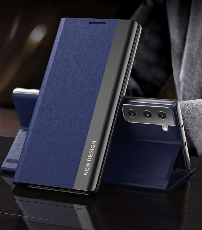 For Samsung Galaxy S21 5G Side Electroplated Magnetic Ultra-Thin Horizontal Flip Leather Case with H