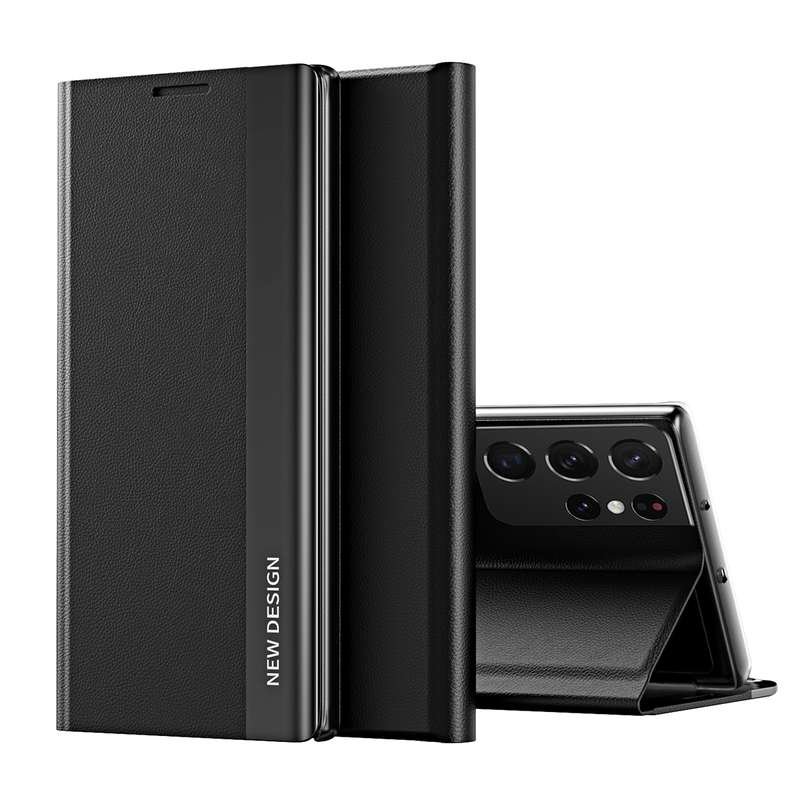 For Samsung Galaxy S20 Ultra Side Electroplated Magnetic Ultra-Thin Horizontal Flip Leather Case wit