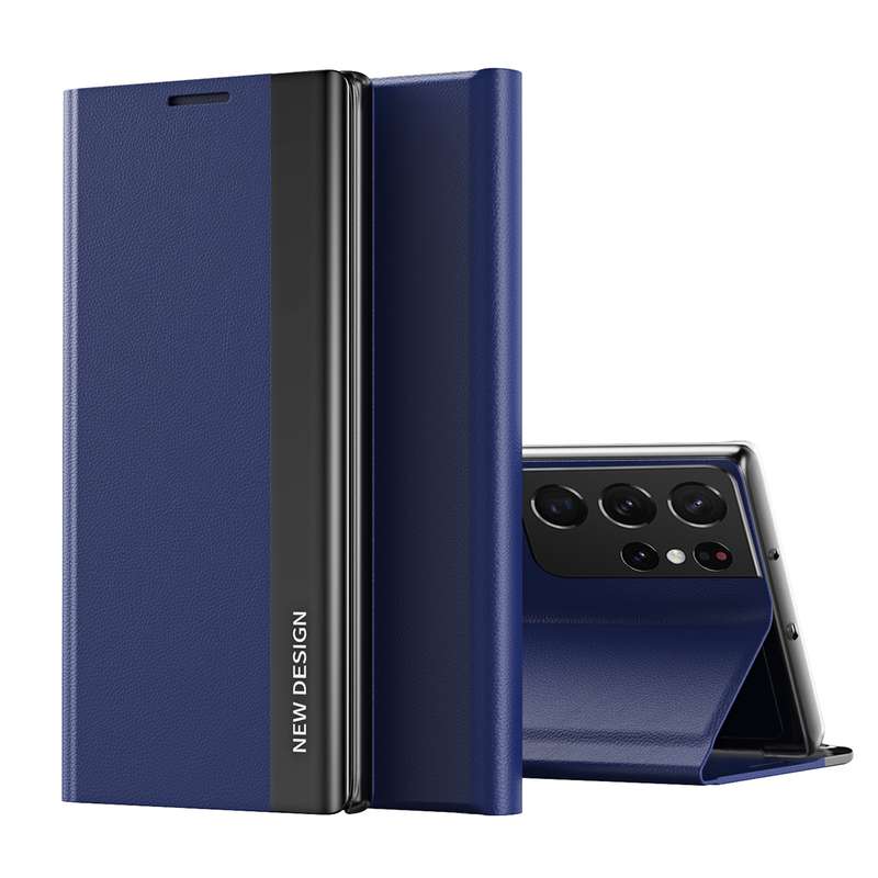For Samsung Galaxy S20 Ultra Side Electroplated Magnetic Ultra-Thin Horizontal Flip Leather Case wit
