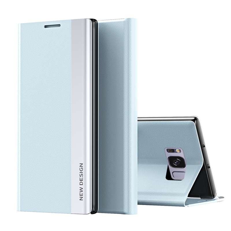 For Samsung Galaxy S8 Plus Side Electroplated Magnetic Ultra-Thin Horizontal Flip Leather Case with