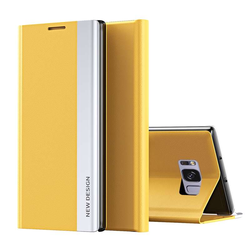 For Samsung Galaxy S8 Plus Side Electroplated Magnetic Ultra-Thin Horizontal Flip Leather Case with